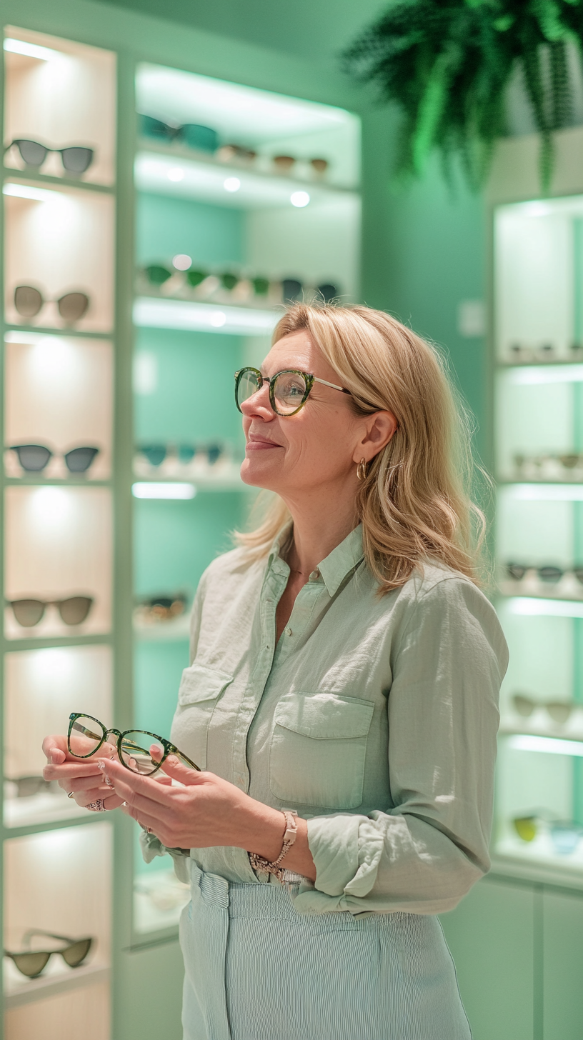 Symbolbild einer Brillenberatung in einem Optiker-Fachgeschäft. Der Optiker Berlin in Altglienicke bietet professionelle Beratung.