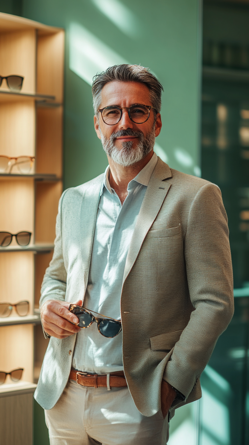 Symbolbild einer Brillenberatung in einem Optiker-Fachgeschäft. Der Optiker Berlin in Altglienicke bietet professionelle Beratung.