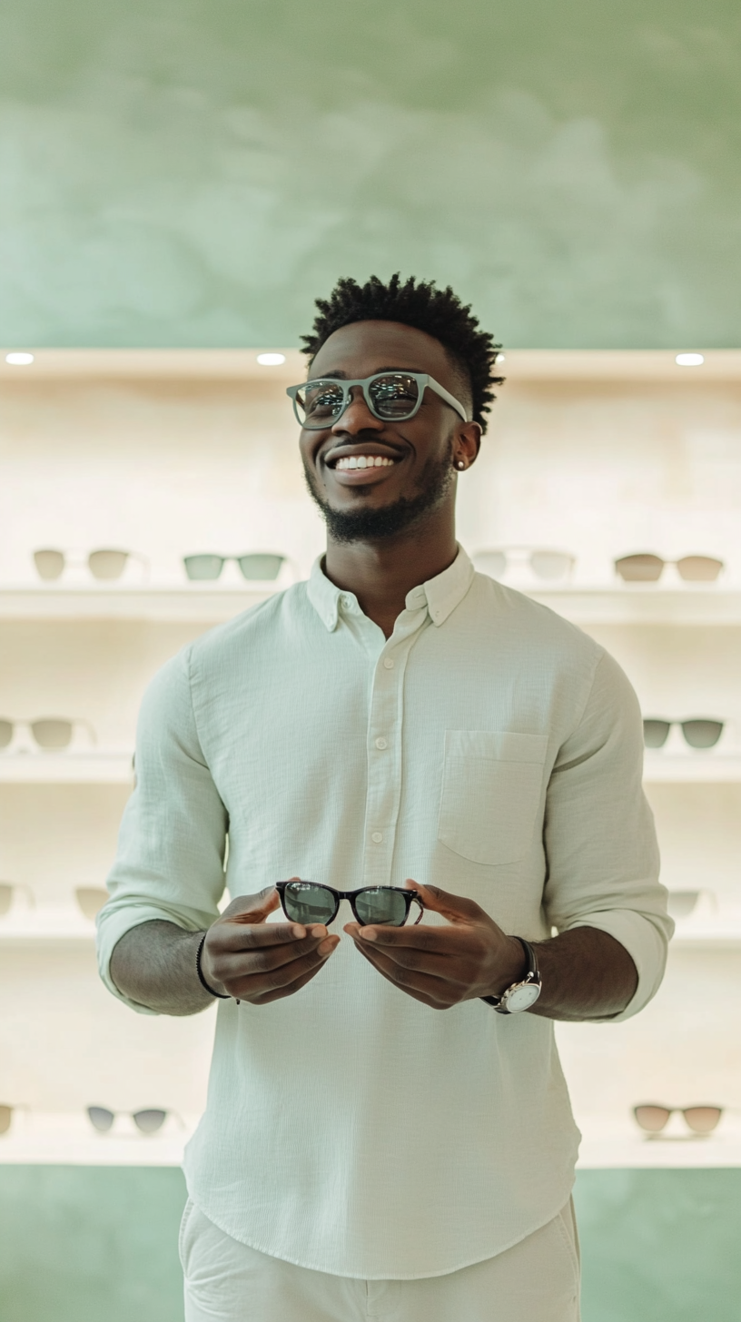 Symbolbild einer Brillenberatung in einem Optiker-Fachgeschäft. Der Optiker Berlin in Altglienicke bietet professionelle Beratung.